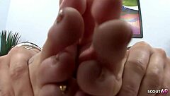 slim blue eyes mature with black hair get rough fucked and cum on feet by big dick foot fetish lover