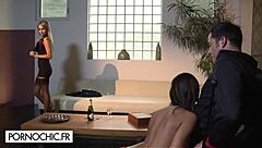 Aleska Diamond And Black Angelika In Blindfolded Threesome With Muff Diving