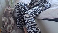 Elza Kom In Nylon Tights Fetish With Panty Sniffing In Bedroom