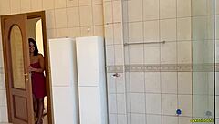 I fucked my stepdaughter's tight pussy in the bathroom, pissing on her face