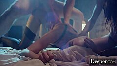 Deeper Catalina Shares Girlfriend Paris In Hot Threesome