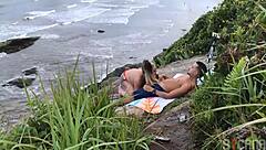 Oh no, couple caught fucking on the beach!