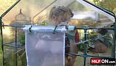 wow, jenna starr's big ass and tits get licked and fucked in the garden!