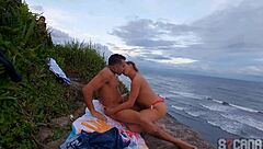 Oh no, couple caught fucking on the beach!