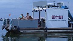 Sensual lesbian girls play with dildo