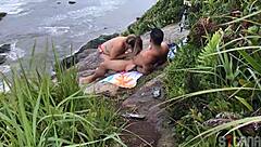 Oh no, couple caught fucking on the beach!