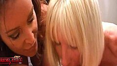 damn! rachel steele and keri lynn devour a huge cock