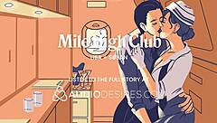 Flight attendant licks lesbian's dripping wet pussy in public