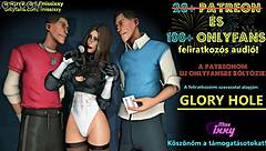 gloryhole with jerk off instructions in group, hungarian asmr audio