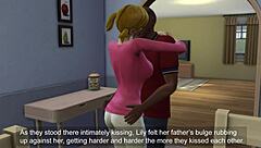 Stepdad's cute 18+ virgin experiences interracial blowbang and bukkake