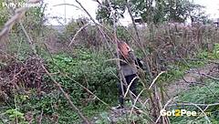 I watch a pretty girl pee in nature