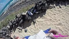 Naked Tanned Babe Gets Doggystyle Pounding On Beach With Ass Shaking