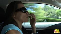 beautiful brunette visits friend for pussy licking and fingering