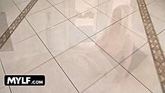 Lucky stud treats sexy step nana like a queen in the bathroom.