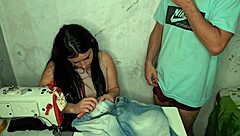 i get excited seeing client's erection as seamstress