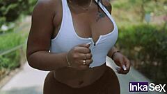 what happens when curvy teen andrea andrade meets fake trainer on street?