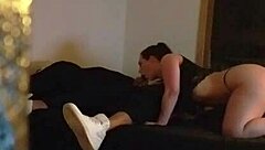 Amber Sucks Rookie Cameraman's Cock Interracially