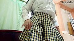 Amazing woman beautiful student makes video before graduating from computer science