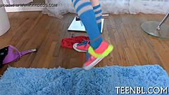 Intense licking of guy's cock and balls