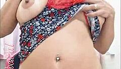 Blonde amateur shows off in hotel room.