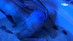 feeling sexy in a bikini during a relaxing bathroom masturbation session