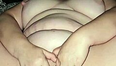 milf plays with her soft and cums in maledom scene