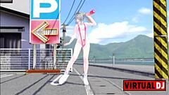 Watch this futanari masturbate while dancing to the beat