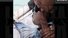 Argentinian couple sucks whole cock