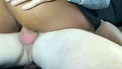 cheating ebony wife takes white cock in car