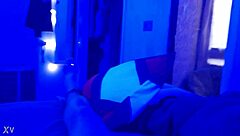 Blacklight fetish with feet and toes