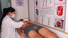 Erection In Front Of Nurse At Hospital