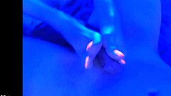 Blacklight fetish with feet and toes
