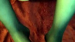 Babe Does Footjob In Stockings For Tattooed Black Couple