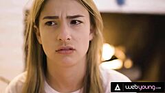 conflicted teen kristen scott explores lesbian sex with petite blonde kenna james