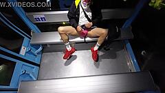 Mexican Teen Transsexual Flashes Cock in Outdoor Cable Bus