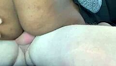 cheating ebony wife takes white cock in car