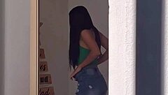 i spy on my hot rommie changing and showering, sneaky recording!