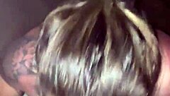 my girlfriend with sunburn gives deepthroat blowjob and swallows cum