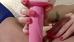 incredible milf moans while riding dildo in lingerie