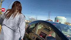 beautiful latina squirter in uber fucks driver and soaks him