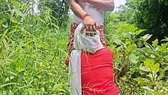 does girlfriend fuck friend in forest outdoor?