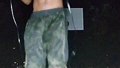 park interview with skinny beautiful mature