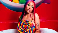 nicki minaj, redhead celebrity, talks about her sexy big tits and masturbation.