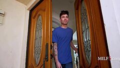 Perfect milf dominates teen lover intensely