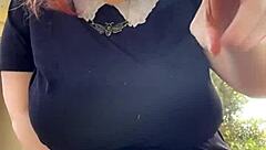 alt milf nextdoor smokes outback with her huge natural tits