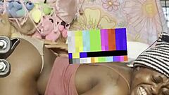 Petite ebony midget fucks on florida couch