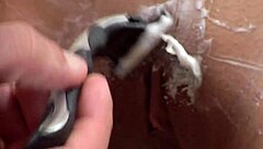 Horny girl in fishnets begs for quick fuck