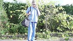 granny gives facial to skyler during squirt