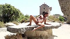 Amateurs Engage In Outdoor Public Sex At Church With Doggystyle And Blowjob