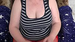 curvy milf hides in toilet to masturbate on webcam